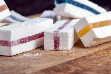 sweet milk marmalade with multicolored stripes