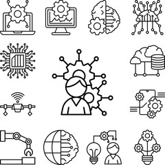 Obraz premium Man gear icon in a collection with other items