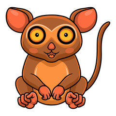Fototapeta premium Cute little tarsier cartoon sitting