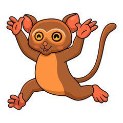 Cute little tarsier cartoon running