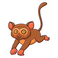 Cute little tarsier cartoon jumping