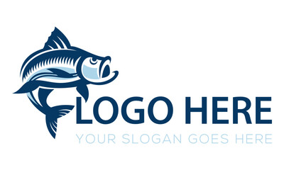 Blue Color Luxury Tuna Fish Fish Logo Design