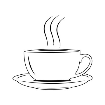 Coffee cup line art vector illustration