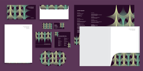 Triangle Spear Pattern Corporate Business Identity Stationery