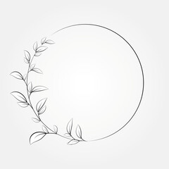 circle simpel botanical leaf vector