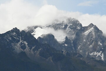 The awesome peaks of Jade Dragon Snow Mountain above Lijiang in Yunnan province of Western China