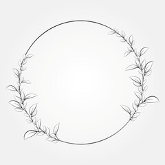 botanical frame simple vector design