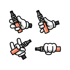 HAND IS HOLDING A PEN VAPE CARTOON LOGO COLLECTION