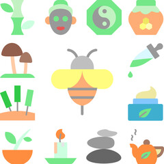 Bee therapy alternative medicine icon in a collection with other items