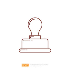 Ink Stamp Vector Line Icon