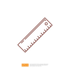 Ruler Stationery Vector Line Icon