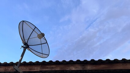 satellite dish on the roof , satellite technology controller 
