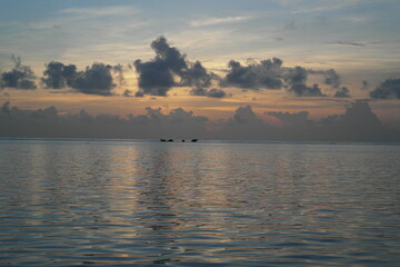 beautiful sunrise in the colombian caribbean