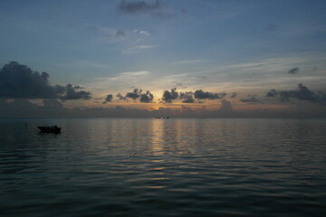 beautiful sunrise in the colombian caribbean