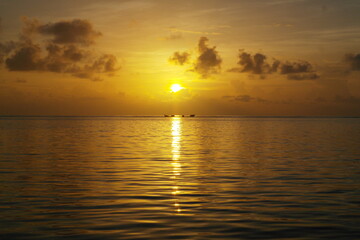 beautiful sunrise in the colombian caribbean