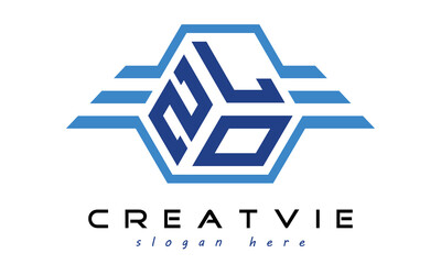 ZLO three letter geometrical wings logo design vector template. wordmark logo | emblem logo | monogram logo | initial letter logo | typography logo | business logo | minimalist logo |