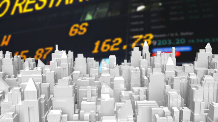 Fototapeta premium The city on business background for property or building concept 3d rendering