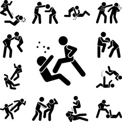 Hit kick men kink icon in a collection with other items