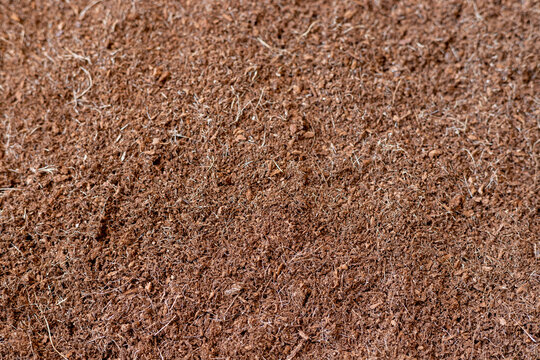 Coconut cocopeat husk chips surface background