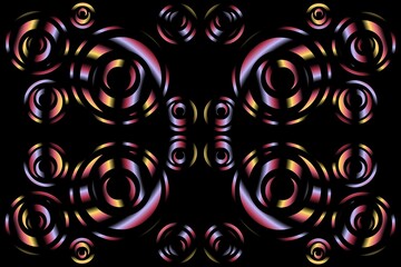 Colourful circular circle  caleidoscope gradient  art pattern of indonesian traditional tenun batik ethnic dayak ornament for wallpaper ads background 