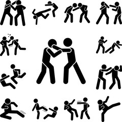 Spine hit men icon in a collection with other items