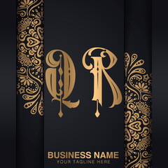 QR initial logo | initial based abstract modern minimal creative logo, vector template image. luxury logotype logo, real estate homie logo. typography logo. initials logo.
