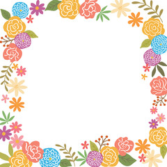 花のイラストのフレーム