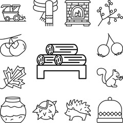 Wood icon in a collection with other items