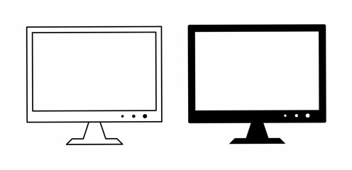 monitor icon set isolated on white background