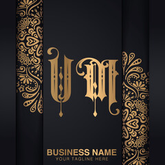 UM initial logo | initial based abstract modern minimal creative logo, vector template image. luxury logotype logo, real estate homie logo. typography logo. initials logo.