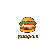Creative burger logo design symbol