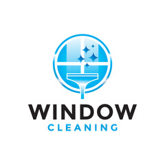Window washing cleaning logo icon vector image