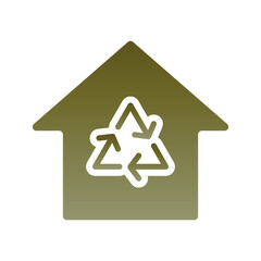 recycle home logo gradient design template icon element