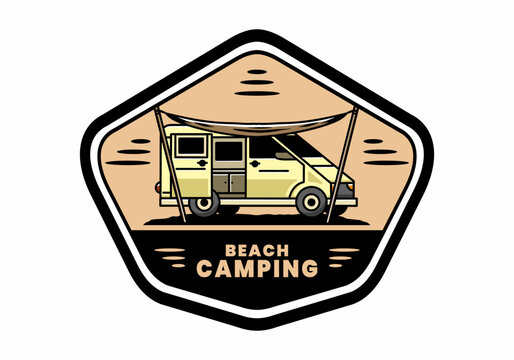 Van camper and flysheet illustration design