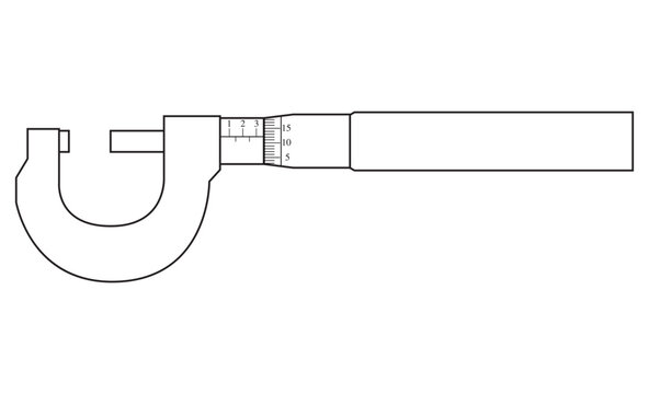 recommend clip art: micrometer caliper precision gauge line vector illustration