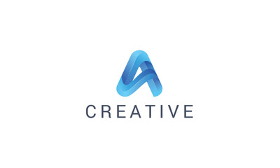 Letter A creative 3d unique technological modern logo