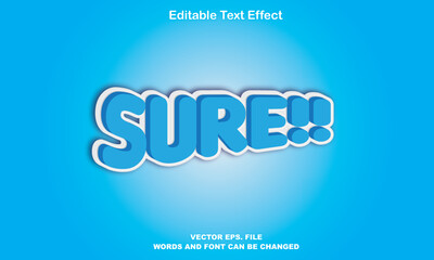 sure text effect, sure 3d editable vector text effect
