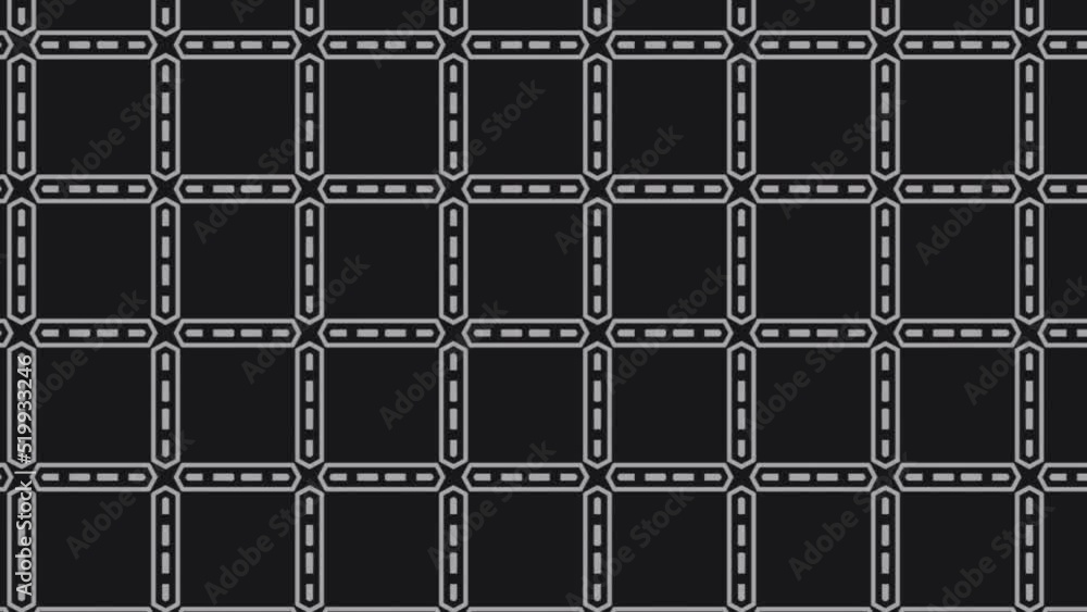 Poster seamless geometric pattern slide animation with square tiles. black and white seamless tartan patter
