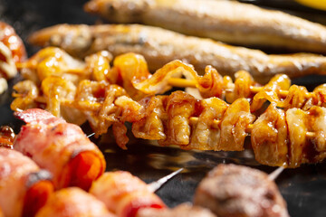 various skewers, Grilled chicken skewers
