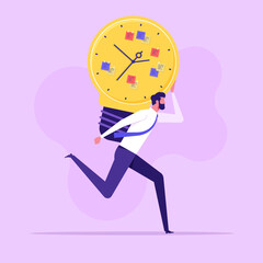 Time management. Deadline. about the time schedule. Vector illustration.