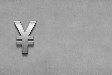 Fototapeta premium yen and yuan 3D render currency sign. yen and yuan symbol. 3D embossed money of Japan and china