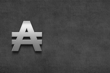 Obraz premium 3D render ADA currency sign. ADA symbol. 3D embossed money of Cardano.