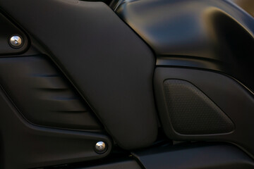 Stylish black background motorcycle detail
