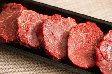 raw meat on a plate