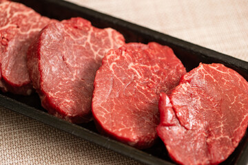 raw meat on a plate