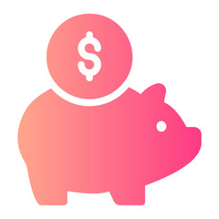 piggy bank gradient icon