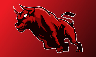 ilustration red bull ivector for logo, embelem mascot, and t-shirt