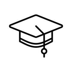 education icon black outline vector isolated on white background