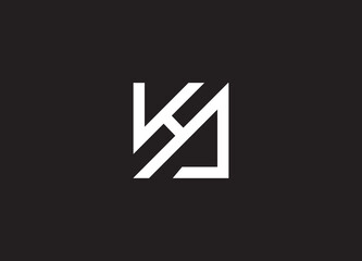 KA creative modern monogram minimalist logo design - obrazy, fototapety, plakaty