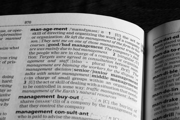 Dictionary definition of management